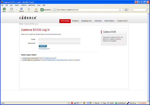 Cadence Collateral Ordering System