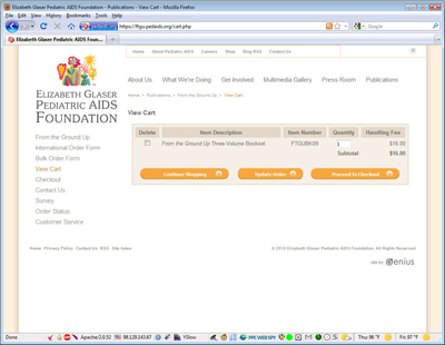 EGPAF cart page