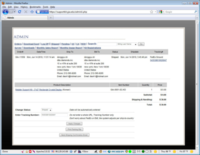 GIA single order administration