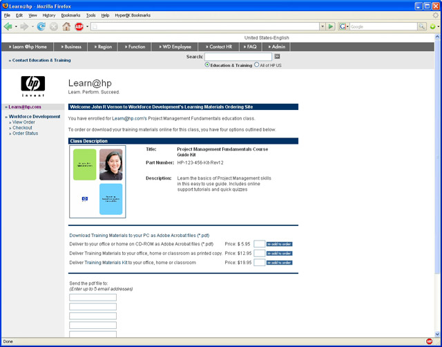 Learn@hp HP Workforce Development